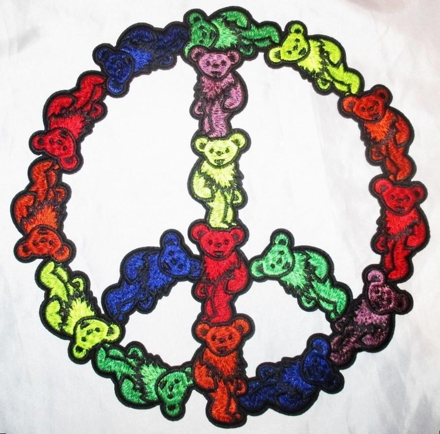 Grateful Dead Bears Peace Sign Large Back Patch Rock