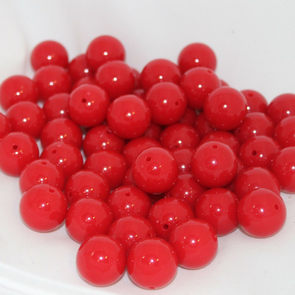 20mm Red Acrylic Solid Bubblegum Beads Lot 20 pc.chunky gumball