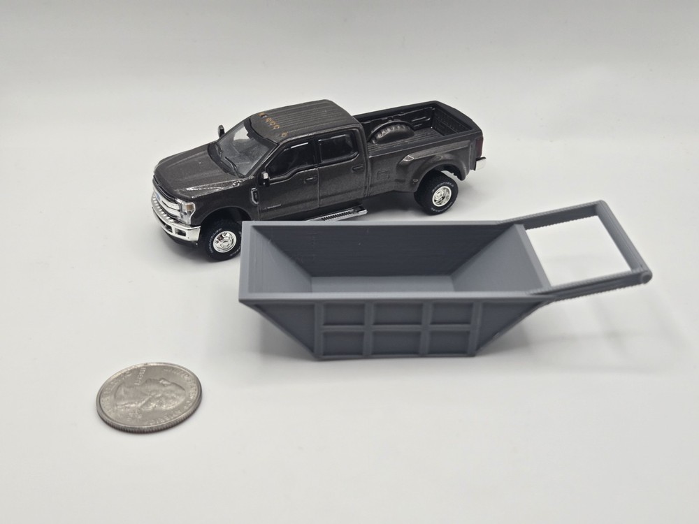 1/64 Scale 12 Cubic Yard Bedding Box in Grey