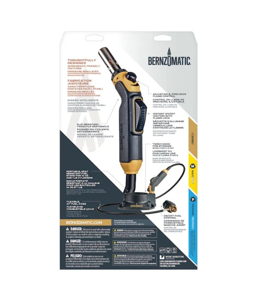 BERNZOMATIC BZ8360T FIREPOINT CREATOR TOOL, ADJUSTABLE HANDLE TORCH & HOSE/STAND
