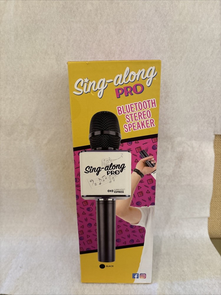 Sing-Along PRO Gold Karaoke Microphone & Bluetooth Speaker All-In-One / Untested