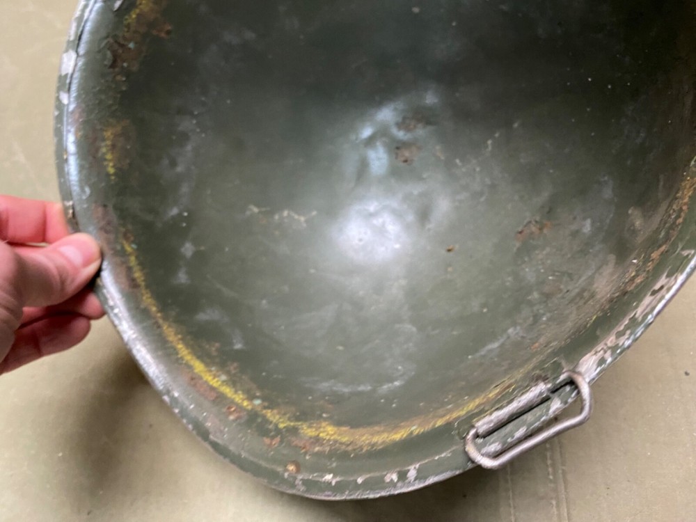 ORIGINAL WWII US ARMY M1 HELMET SHELL, FRONT SEAM
