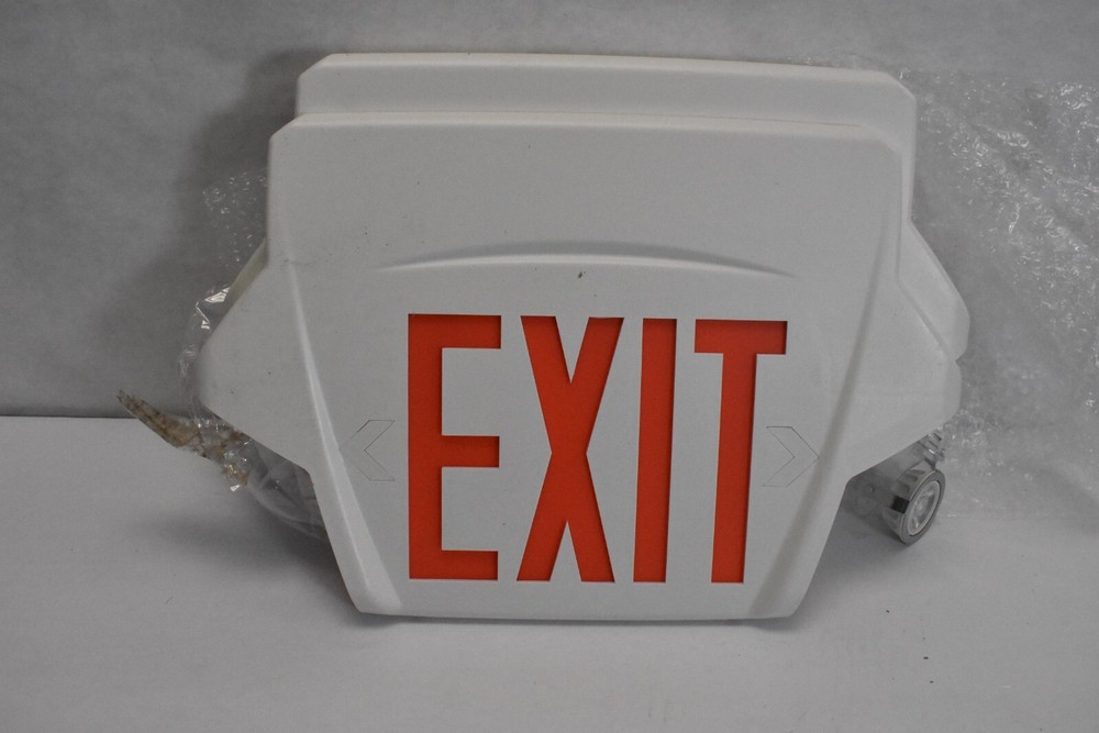 Spec Grade Exit Sign Emergency Light Combo With Red Letters