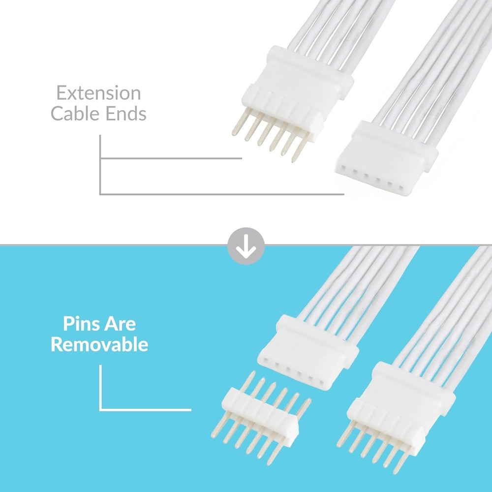 Extension Cable for Philips Hue/Solo Lightstrip 3.3ft, 2 Pack, White - Micro ...