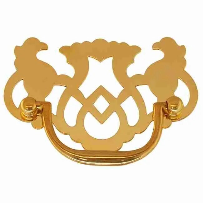NOS BRASS PIERCED CHIPPENDALE WILLOW DRAWER PULL BM-1493PB WITH 2 INCH CENTERS