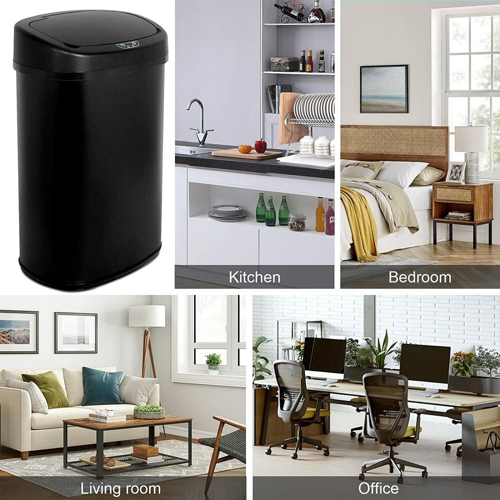 13 Gallon Automatic Kitchen Garbage Can Smart Sensor Trash Can w/Lid Touchless