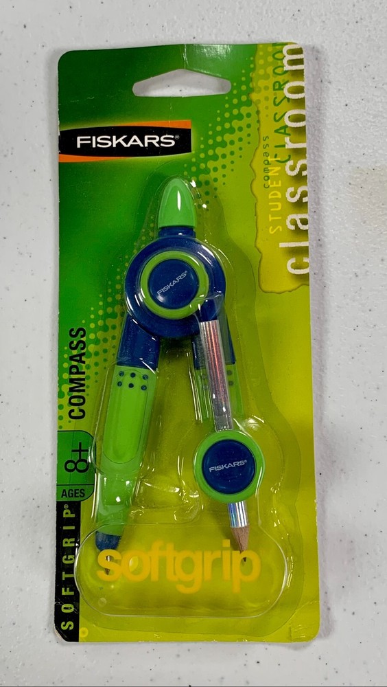 Fiskars Softgrip  Compass - Protractor - Ruler - Sharpener - Eraser School Tools
