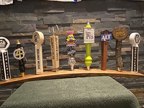 Oak Whiskey Barrel Stave 9 Beer Tap Handle Display - -