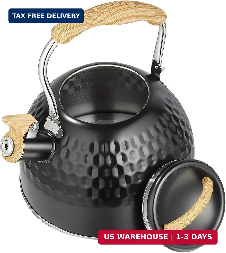 Stainless Steel Whistling Tea Kettle 3 L Tea Kettle Stovetop Teapot Hot Water Ke