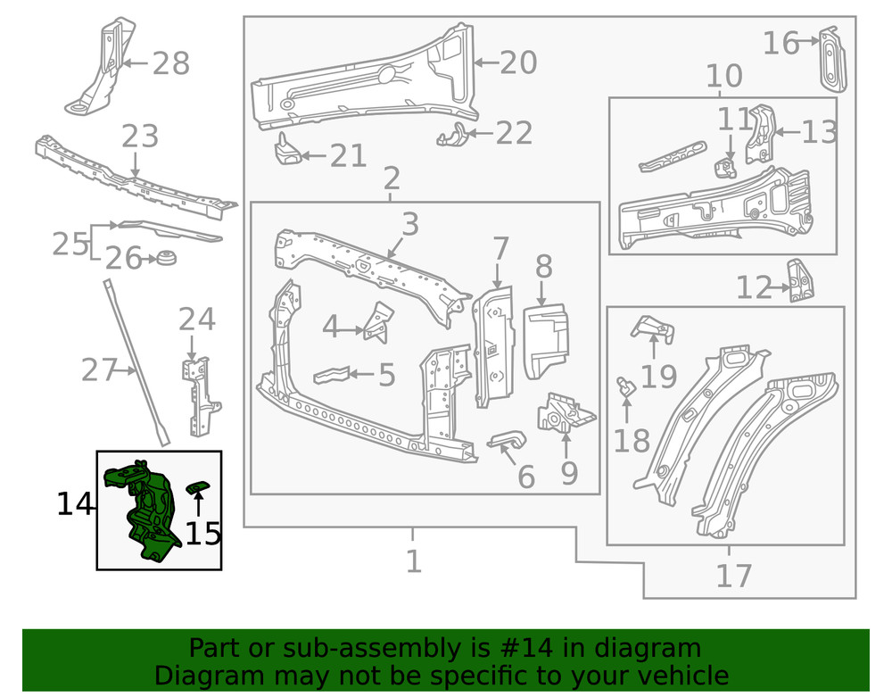 Genuine GM Front Driver Side Bumper Cover Outer Support Bracket 84742543