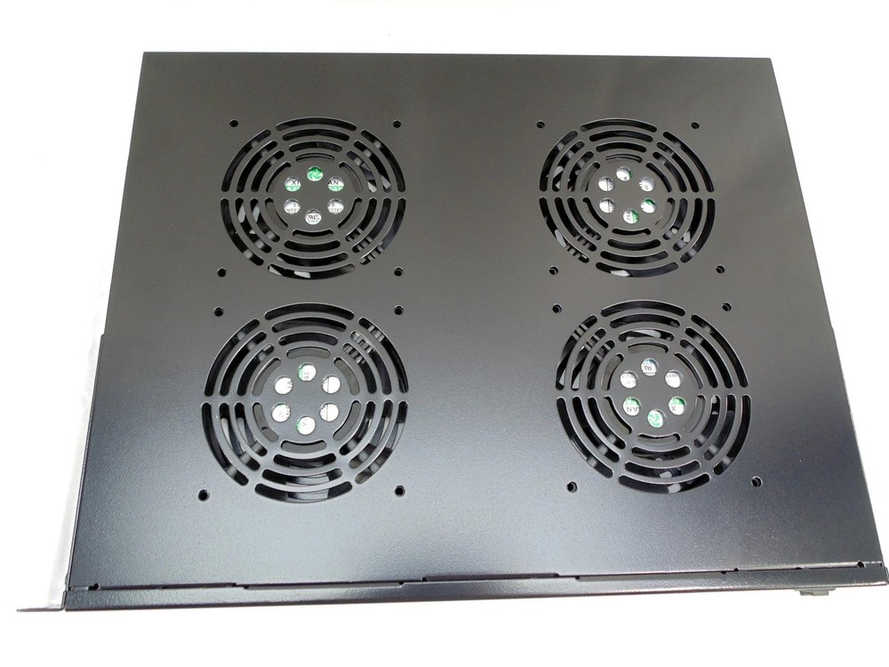 Raising Electronics 1U Rack Mount Fan Unit with 4 Fans for Sever Network Data Ra
