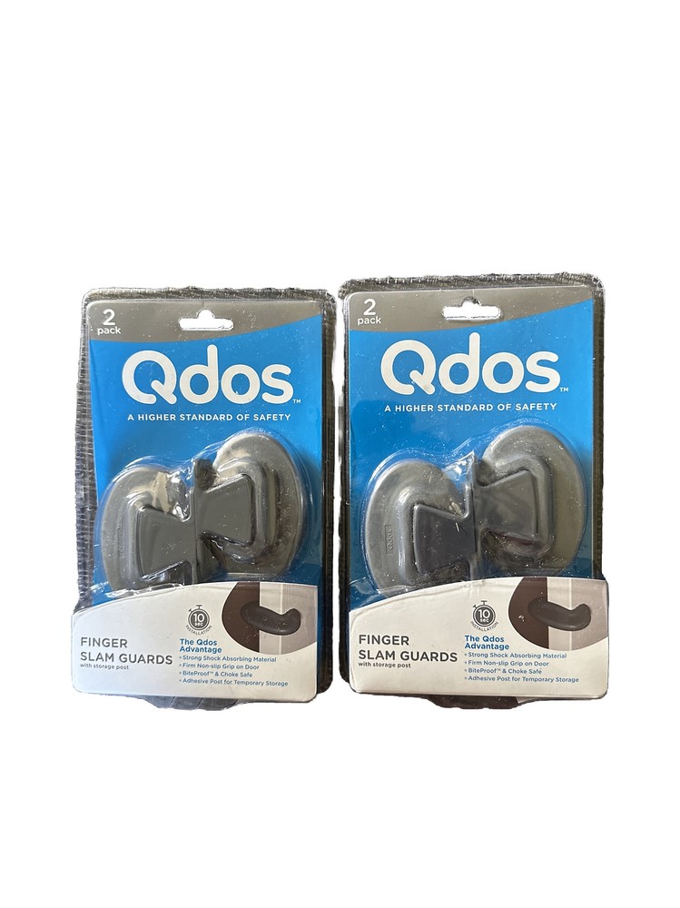 2 Qdos Finger Slam Guards With Storage Post Gray, 2 Pack Each