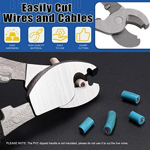 Heavy Duty Cable Cutter Set - 6" 8" 10" High Leverage Wire Rope Cutters, Sharp T