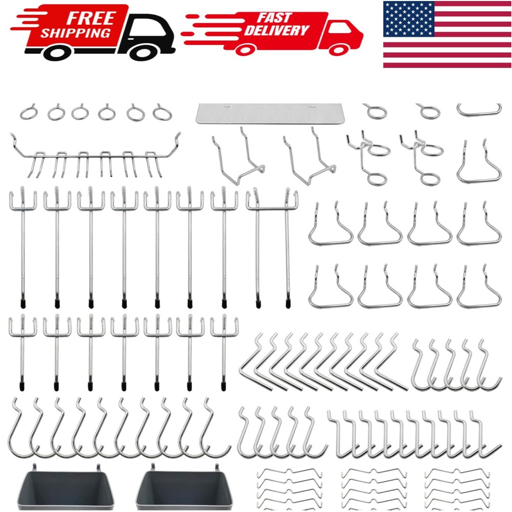 Efficient Tool Organization: 140-Piece Peg Hook Set with Bins and Hooks