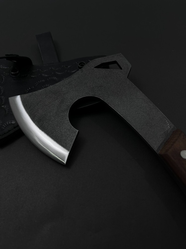 Handmade Camping Hatchet with Leather Sheath