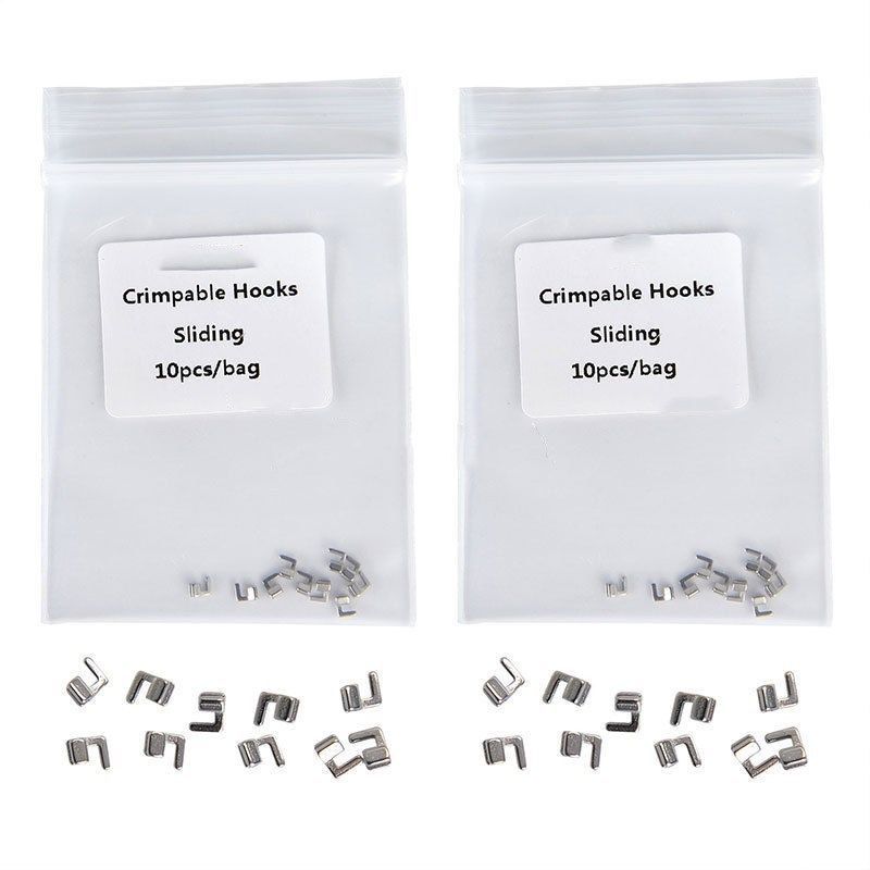 100 Pc Dental Orthodontic Sliding Crimpable Hooks Long Right/Left Bi-Birectional