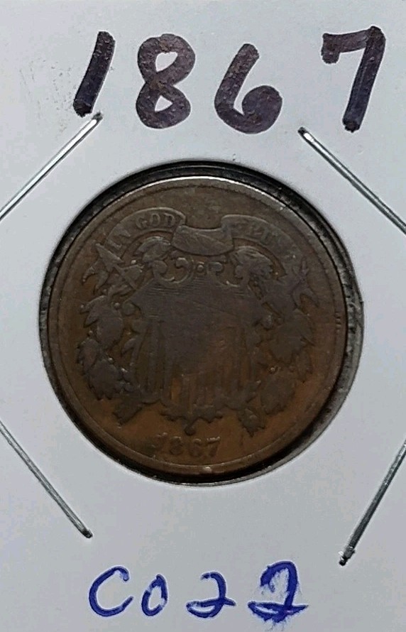 1867 US Two Cent Piece / Type Set Coin #C022 / 2 Cents