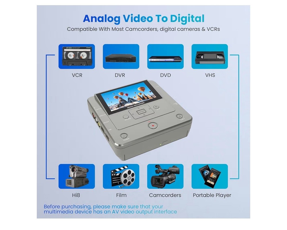 CLARIVIEWS Multi-Function Media Recorder, VHS to Digital - KR043B New Open Box