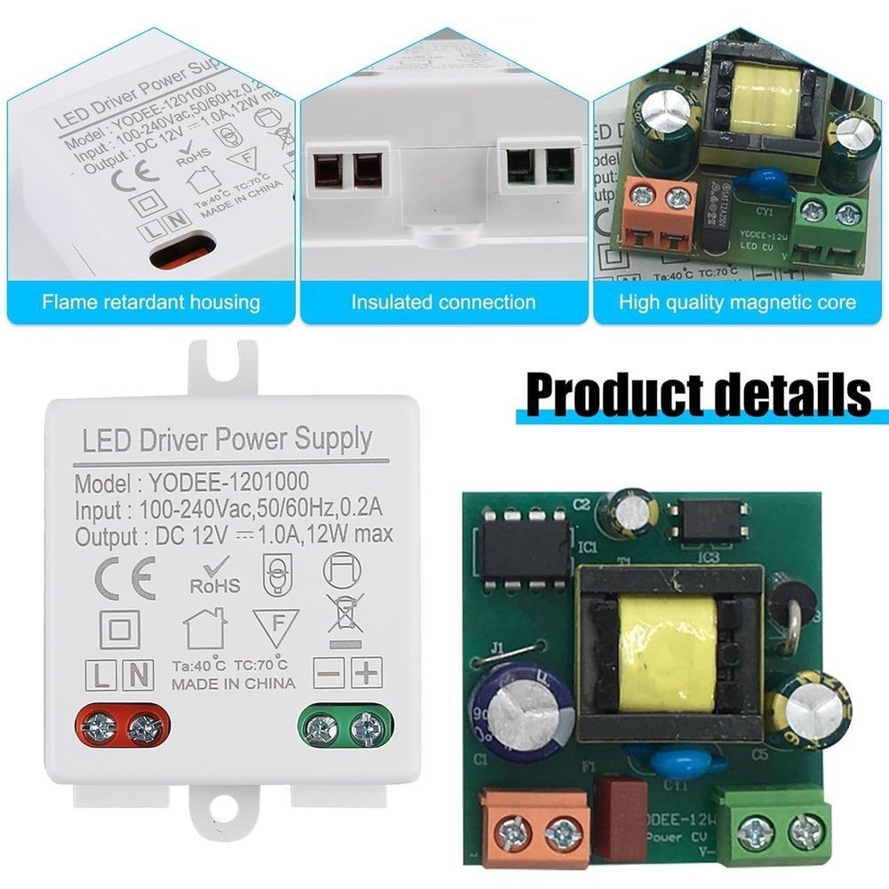 Silent Operation For False Ceilings 12V Lighting Driver Interior Lighting
