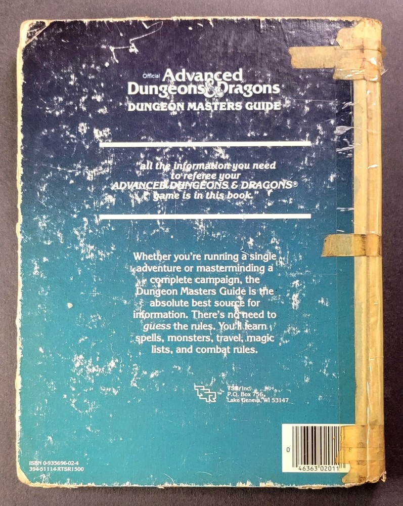 Dungeon Masters Guide Advanced Dungeons & Dragons 1979 Revised Edition Low Grade