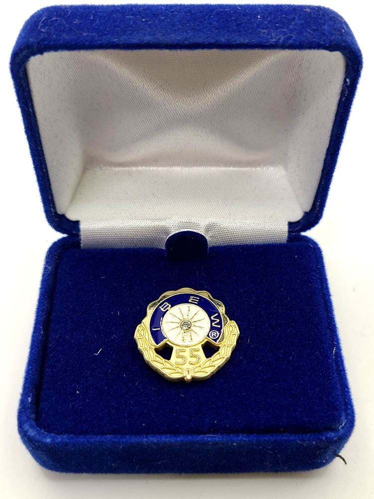 IBEW Electrical Workers 55 Year Service Pin With Original Box