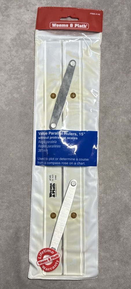 Weems & Plath 145 15" Value Parallel Ruler Marine Navigation w/ Plastic Case