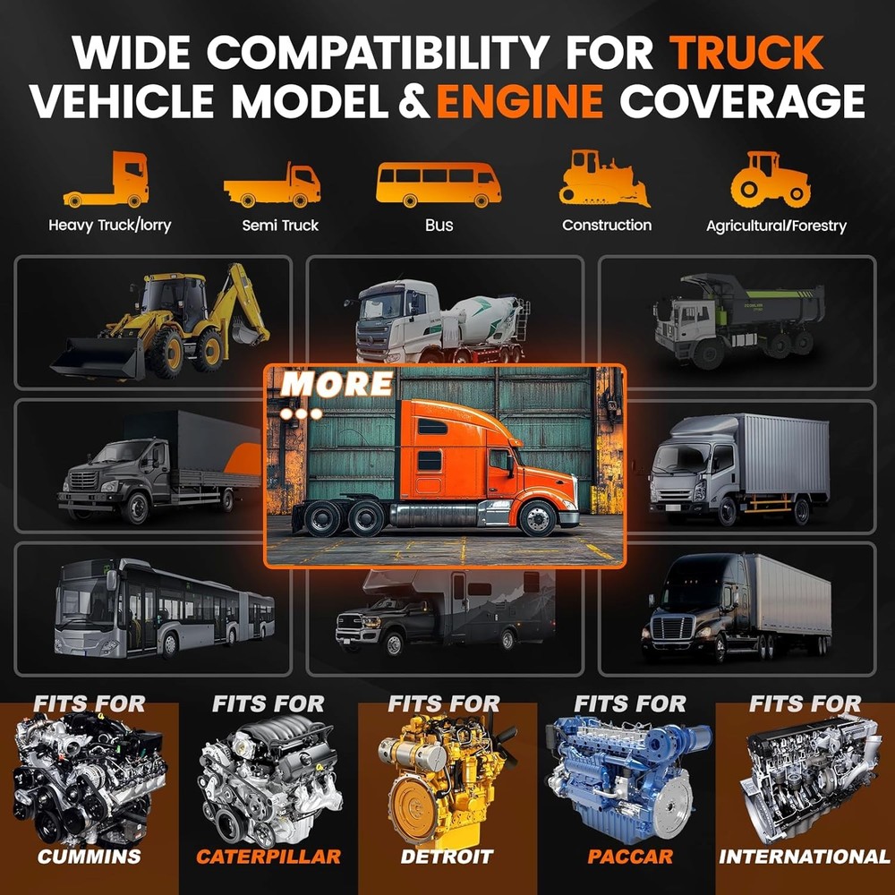 Heavy Duty Truck Scanner HD601 Diesel Diagnostic OBD2 Scan Tool & Code Reader