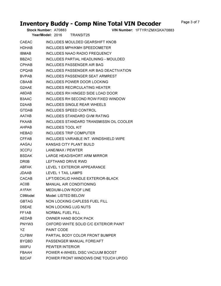FORD TRANSIT25 2016 AUTOMATIC Transmission Shift 490615