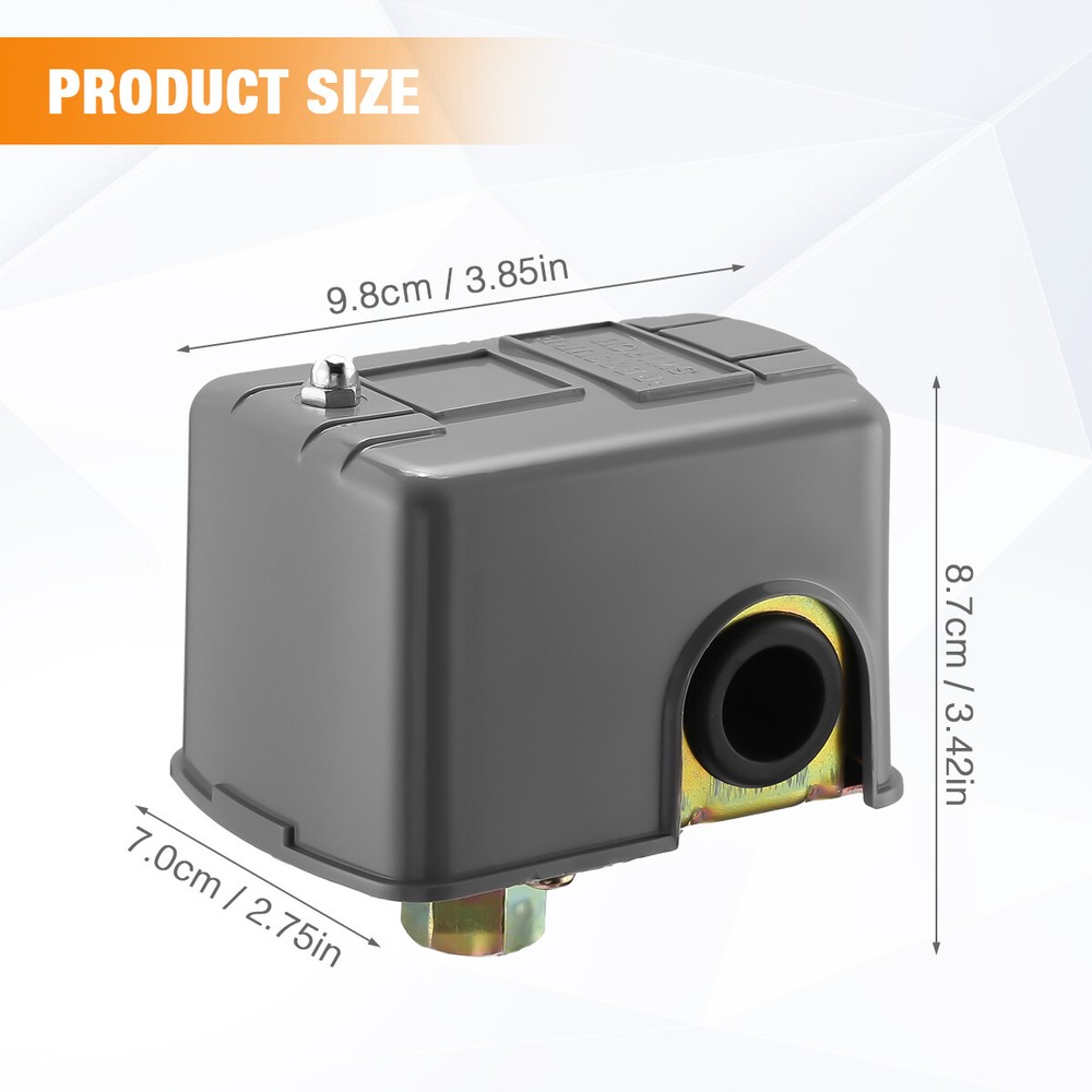 40-60 PSI Adjustable Well/Water Pump Pressure Control Switch Double Spring Pole