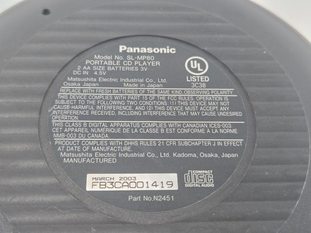 PANASONIC SL-MP80 CD player
