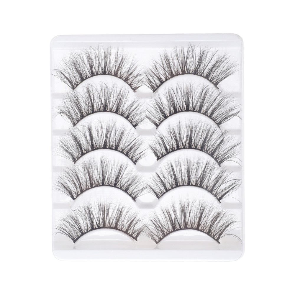 Soft 3D False Eyelashes for Makeup Black 3D-04 5 Pair