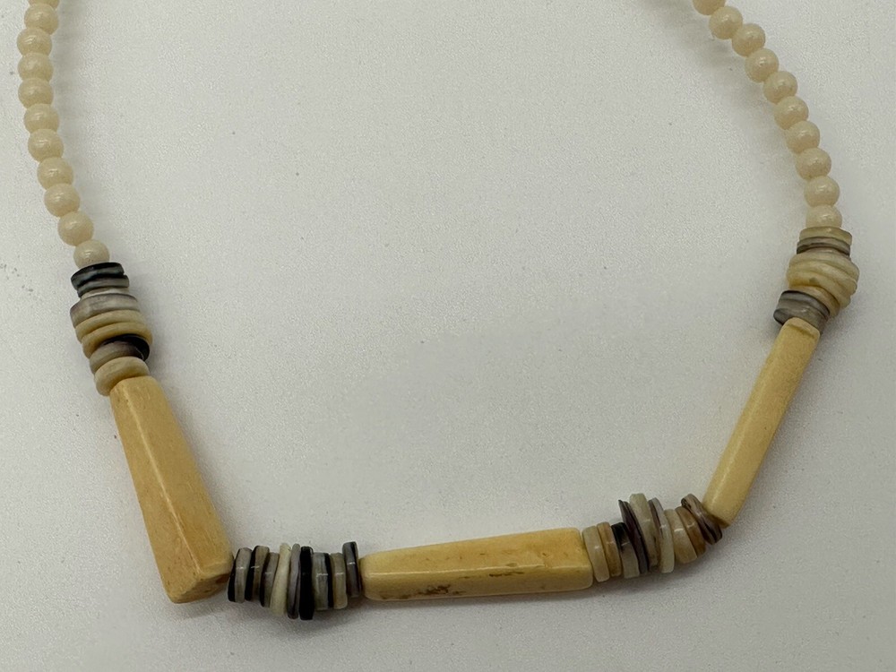 Vintage Handmade Bead And Shell? Necklace 6”