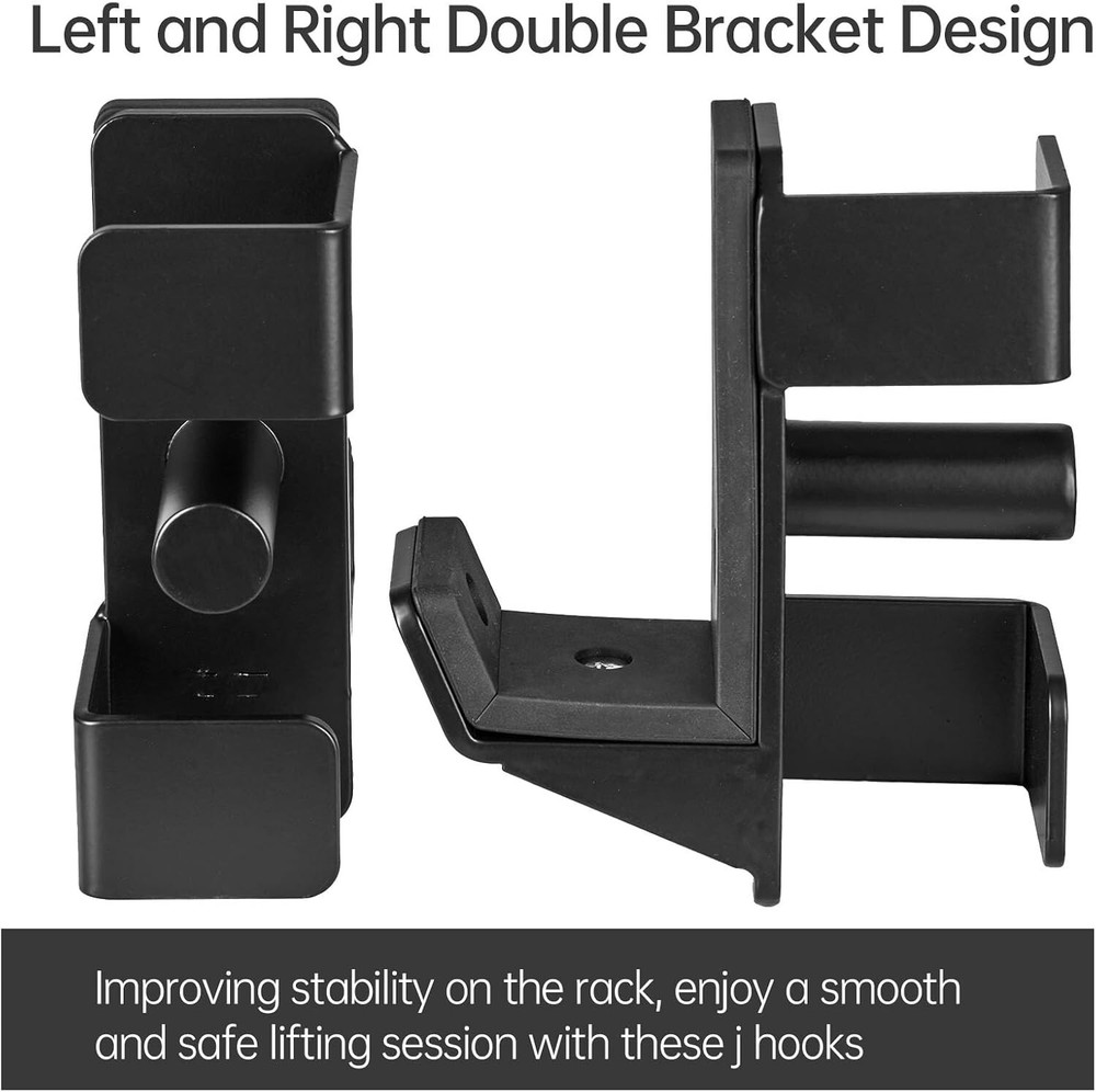 Double Bracket J-Hooks for 2" x 2" Power Rack – Ultimate Stability & Safety--