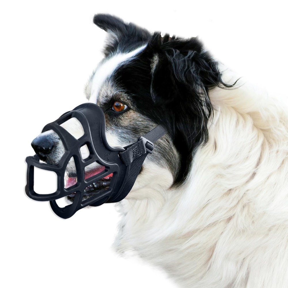 Dog Muzzle, Basket Muzzle Anti Biting Chewing, Sturdy Lightweight Muzzle Allo...