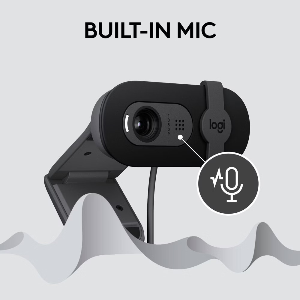 Logitech Brio 100 1080p Webcam - Black