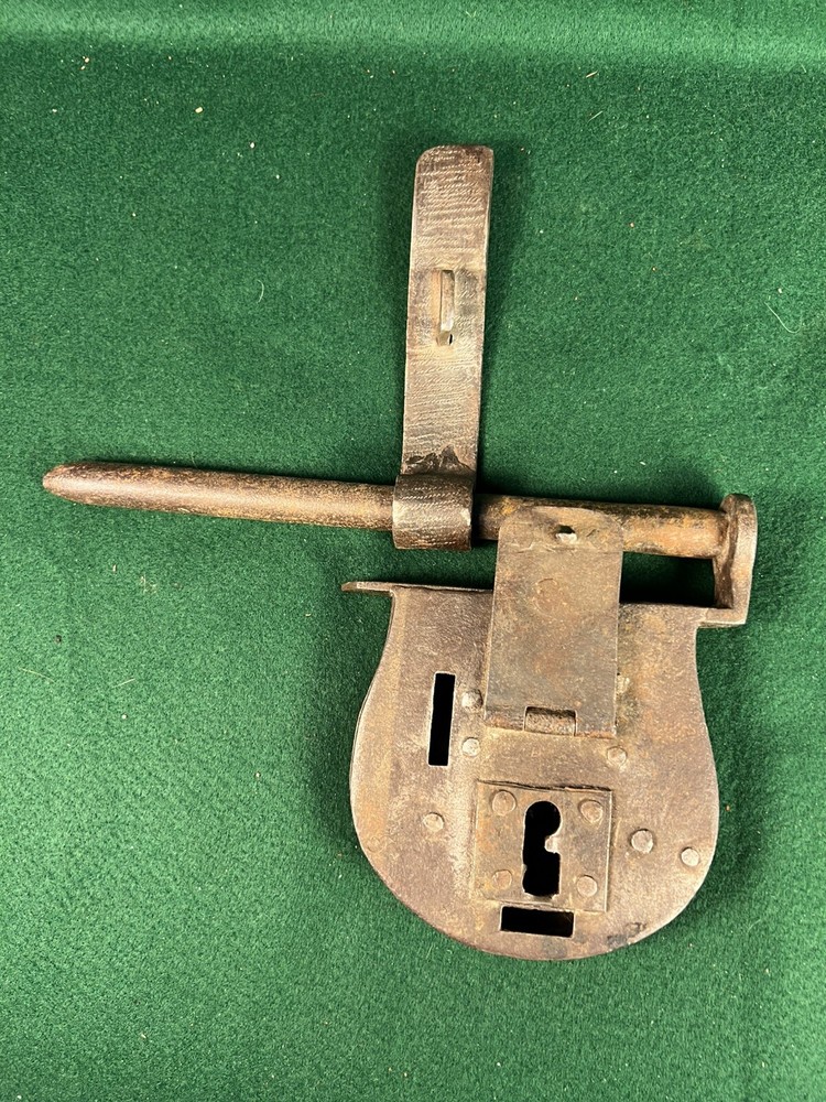Antique Hand Forged Sliding Hasp Lock