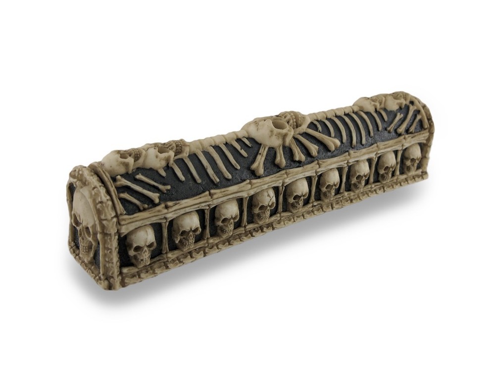 Scratch & Dent Skull and Bones Coffin Incense Burner Box with Storage