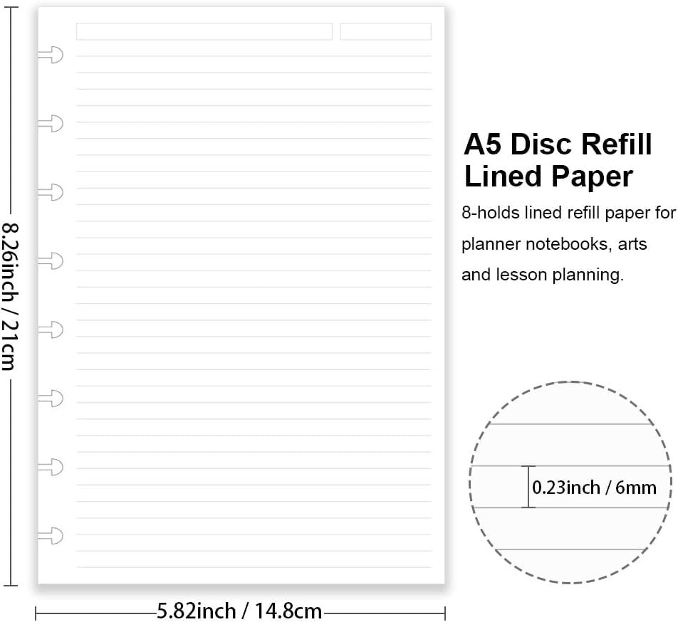 Junior Size Discbound Refill Paper - 8 Discs 500 Sheets, White