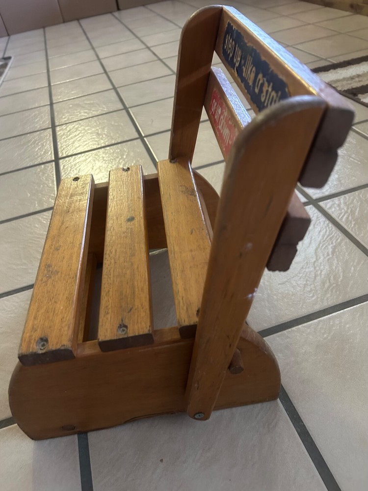 Vintage Childerns Folding Bathroom Step Stool, Seat