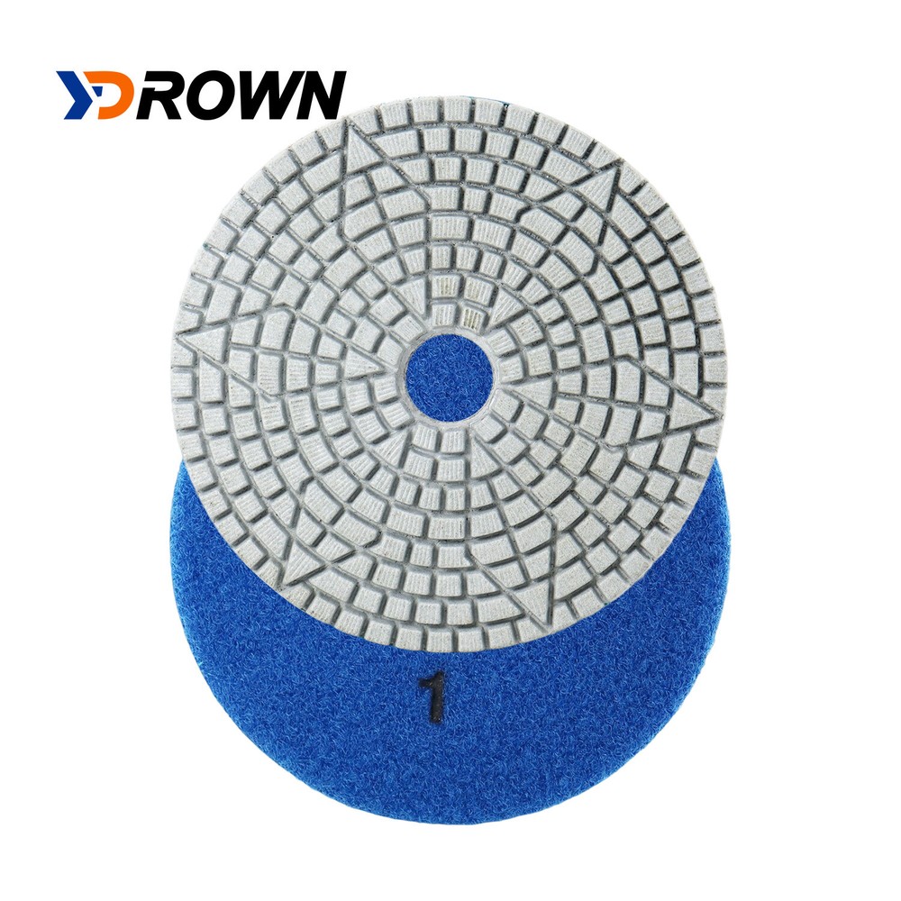 4" Flexible 3 Step Diamond Polishing Pads for Granite Marble Quartz Engineered