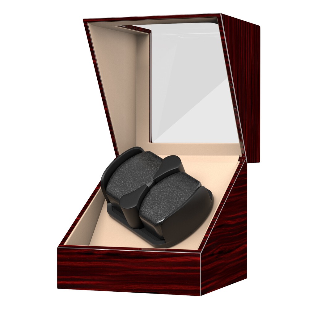 Automatic Rotation Watch Box 2 Watch Winder Storage Display Case Dual Watch Gift
