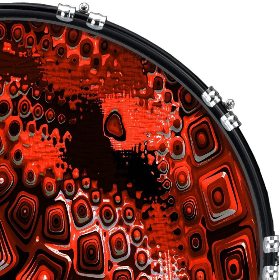 20" Custom Bass Kick Drum Front Head Graphical Graphic Pattern 3