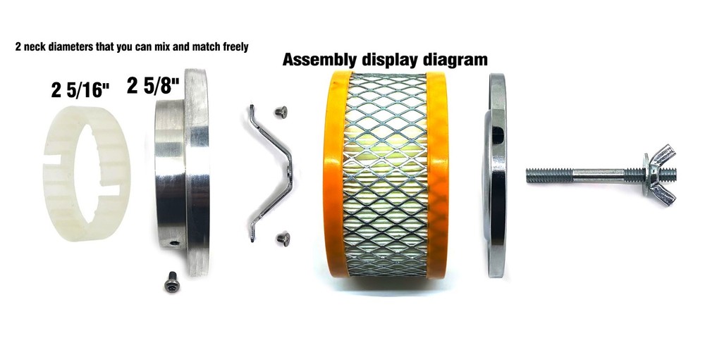 2 5/8" or 2 5/16" Neck Diameter Air Cleaner Filter assembly