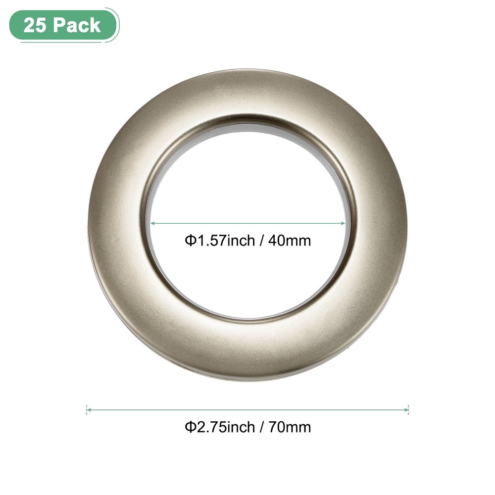 25-Pack Curtain Grommets 1-9/16" Inner Diameter Plastic Ring [Coffee]