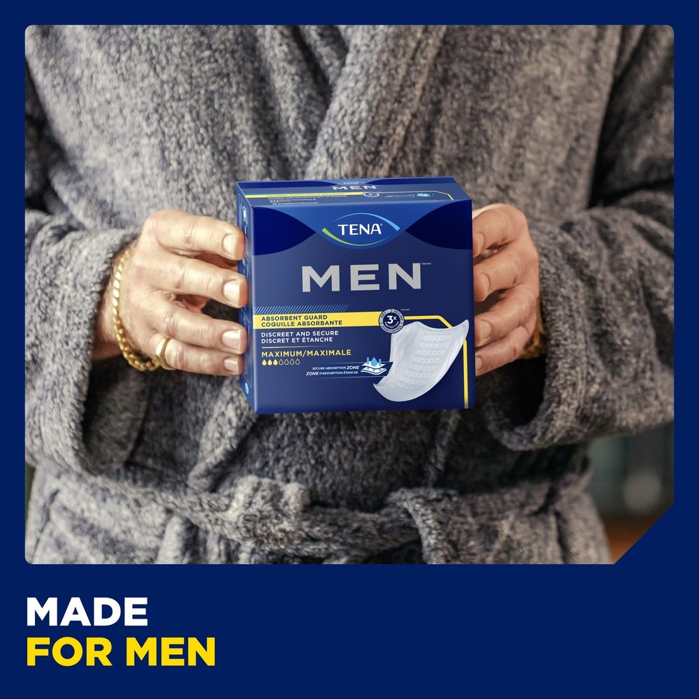TENA Men Maximum Incontinence Guards 3X Protection Thin Discreet Design