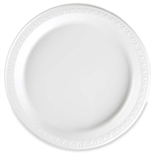 Tablemate 6644WH Plastic Plate 6" Diameter White 125/pack