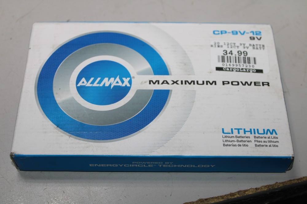 ALLMAX 9V Batteries 12 Pack Lithium exp 2035
