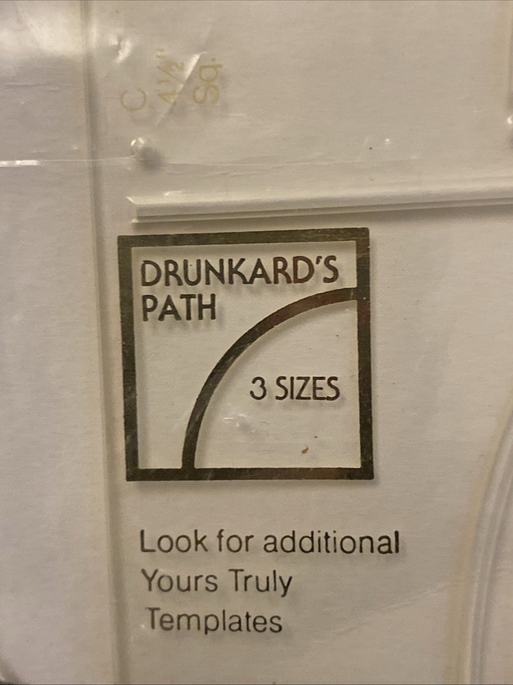 Vintage Yours Truly Quilt Template Drunkard’s Path 3 Sizes
