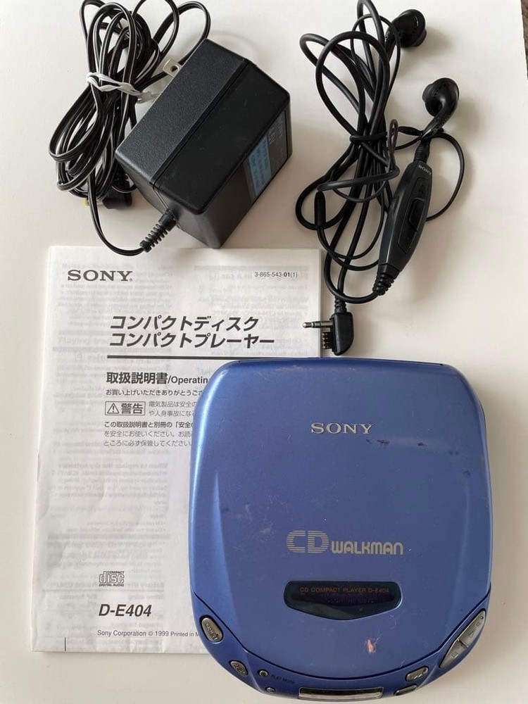 SONY D-E404 COMPACT DISC COMPACT PLAYER CD WALKMAN ESP AVLS Blue DC4.5V
