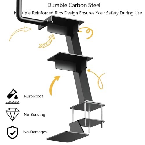 Trailer Step with Handle, Three-Step Dual Step Boat Trailer Step（Extra pedals）